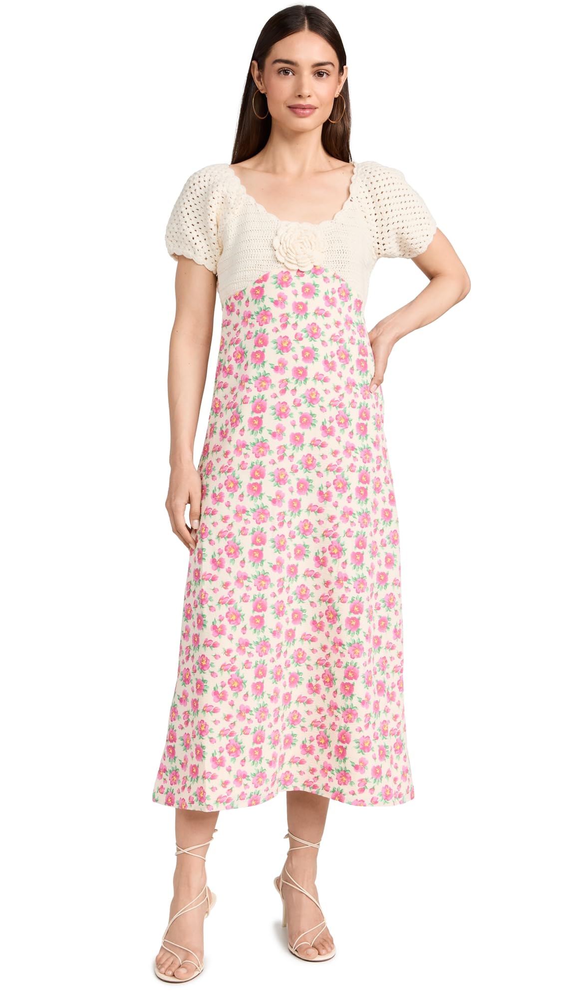 English Factory Crochet Floral Maxi Dress