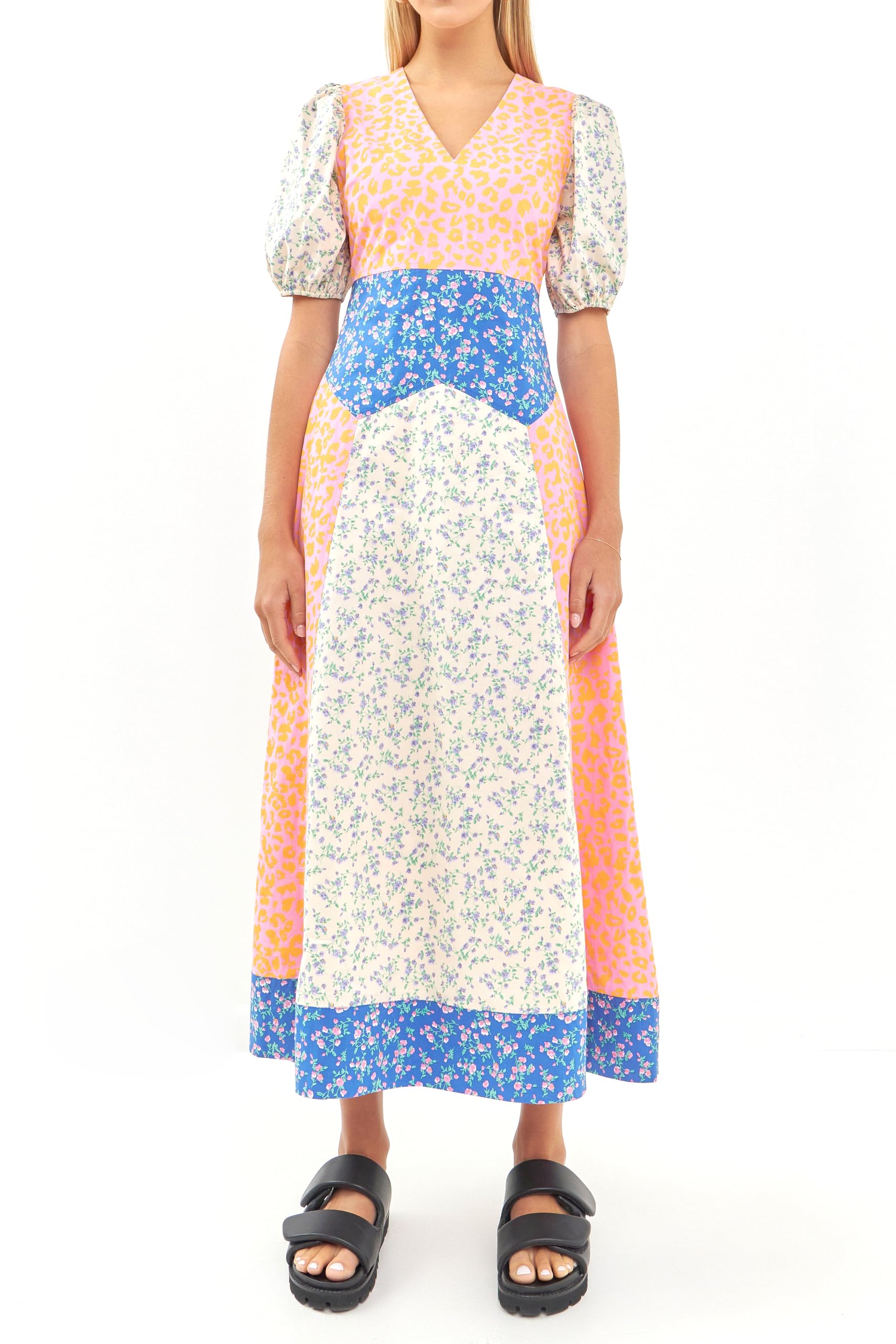 English Factory Women's Mixed Print Maxi Dress